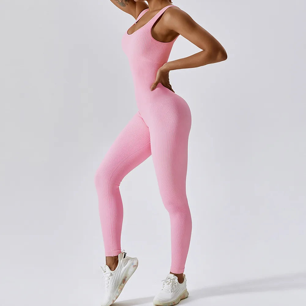 Traje de yoga de una pieza sin costuras