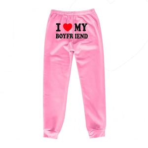 Printed " I Love my Boyfriend" Sweatpants