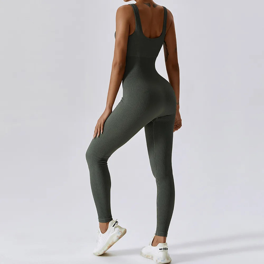 Traje de yoga de una pieza sin costuras