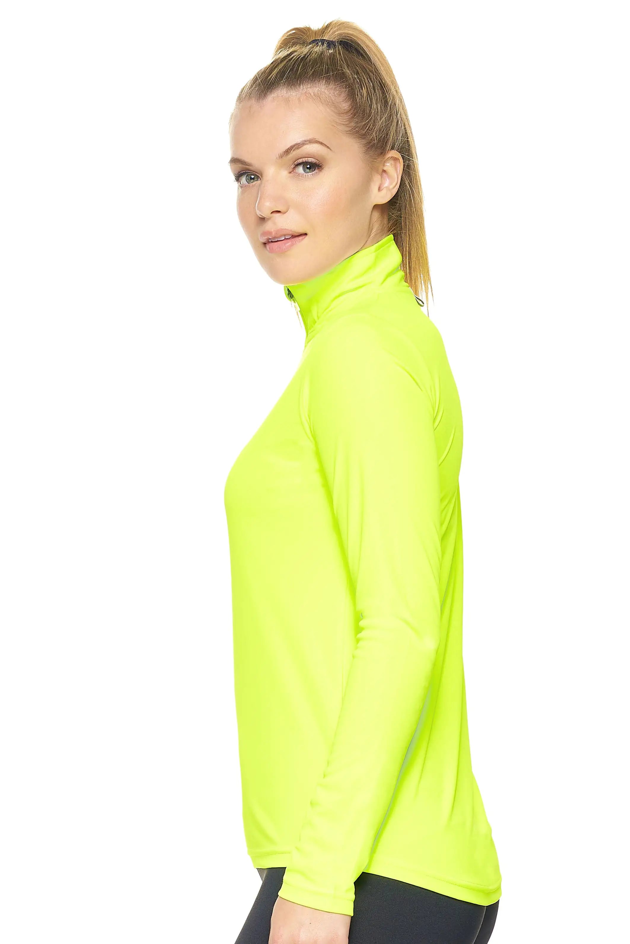 Camiseta de entrenamiento con cremallera de un cuarto Dri Max para mujer