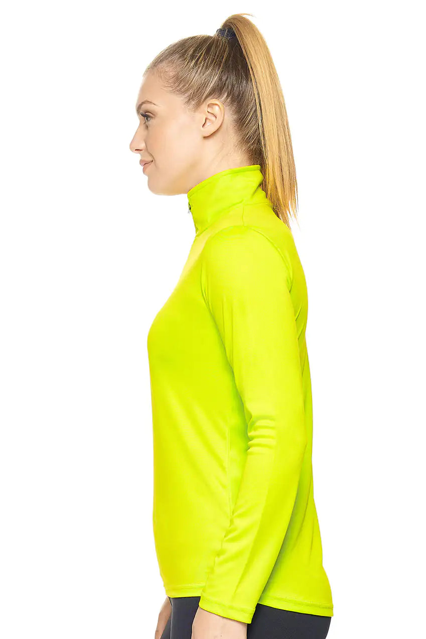 Camiseta de entrenamiento con cremallera de un cuarto Dri Max para mujer