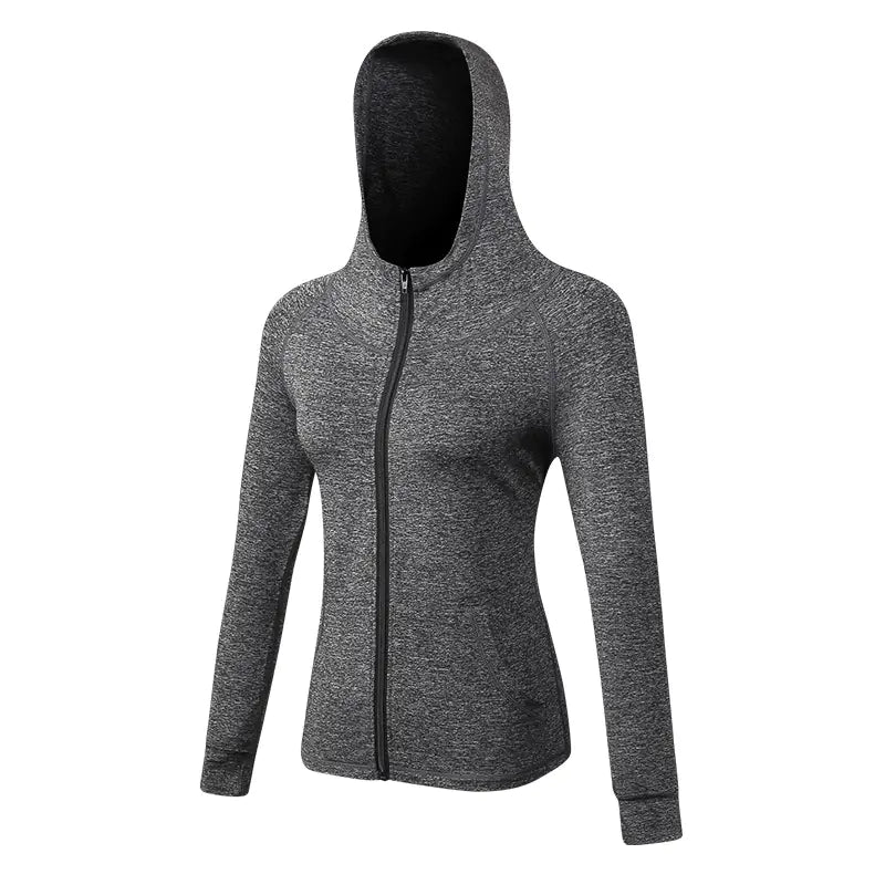 Women's Autumn Winter Fitness Jacket - Quick-Dry Hoodie