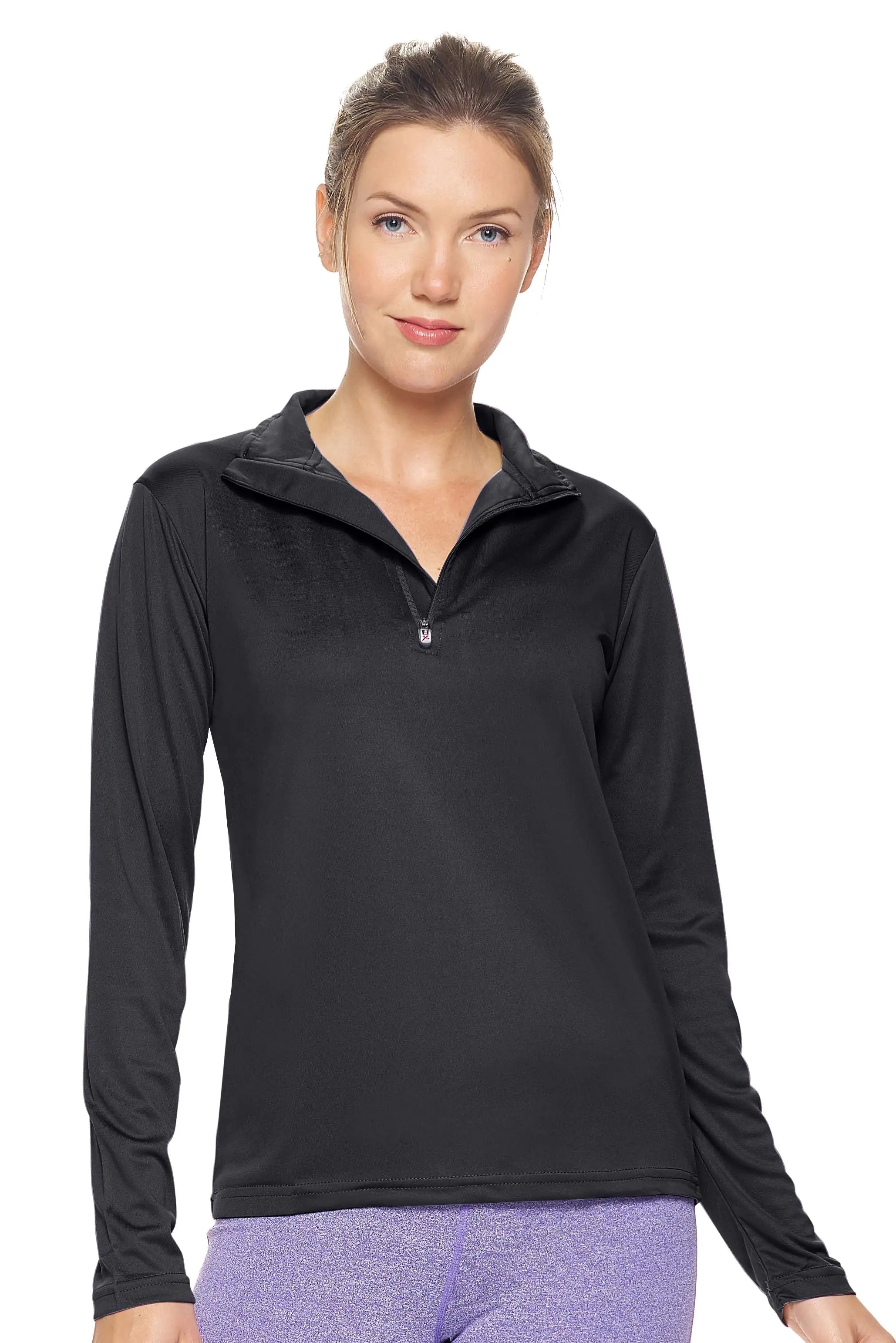 Camiseta de entrenamiento con cremallera de un cuarto Dri Max para mujer