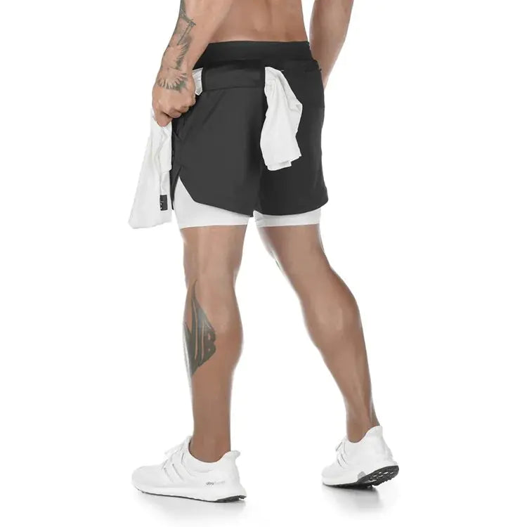 Pantalones cortos deportivos 2 en 1 de Anime para hombre