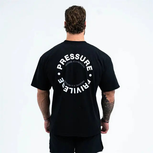 Camiseta deportiva de verano con estampado "Pressure" para hombre