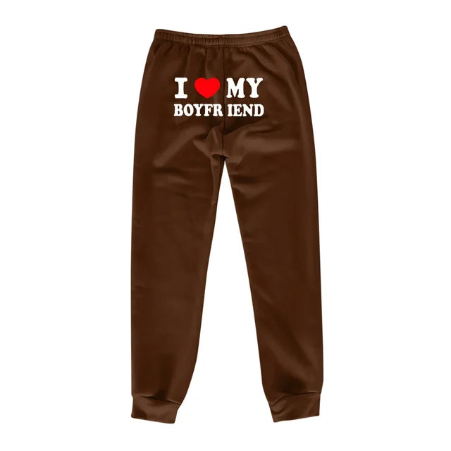 Printed " I Love my Boyfriend" Sweatpants