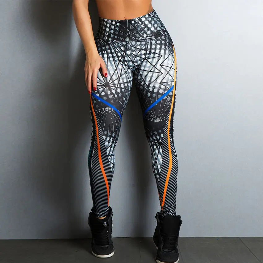 "Don't Stop Printed Yoga Pants - High Waist Leggings"