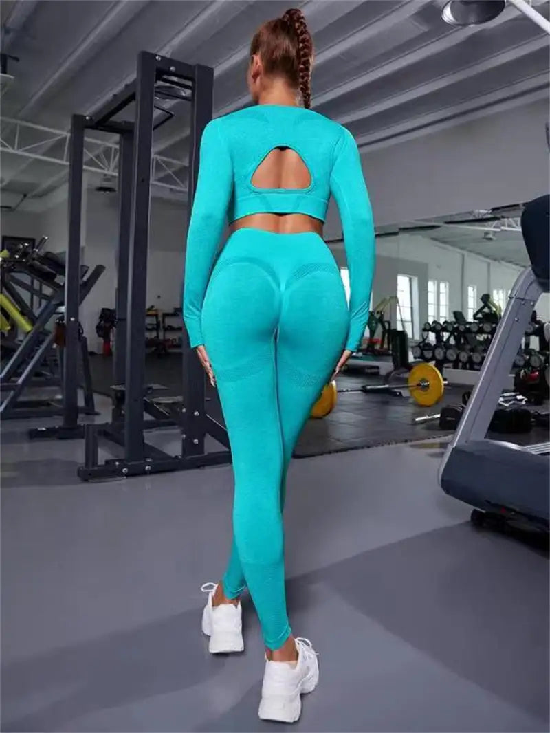 Leggings de cintura alta sin costuras de 2 piezas