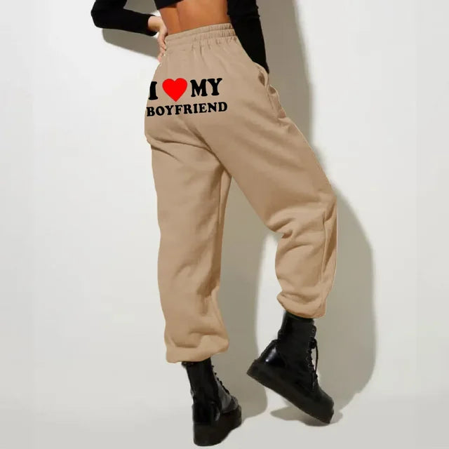 Printed " I Love my Boyfriend" Sweatpants