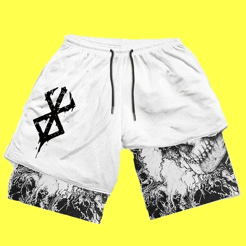Illumino360Fitness Y2K Men’s Anime Gym Shorts