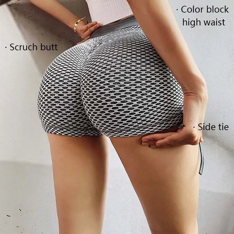 Pantalones cortos de yoga de cintura alta sin costuras