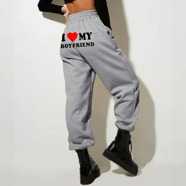 Printed " I Love my Boyfriend" Sweatpants
