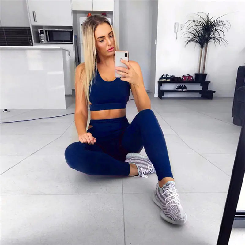Printed Yoga Fitness Leggings Set