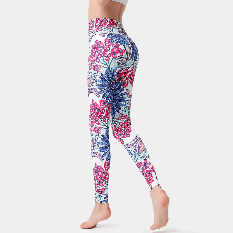 Traje de yoga con estampado floral amazónico