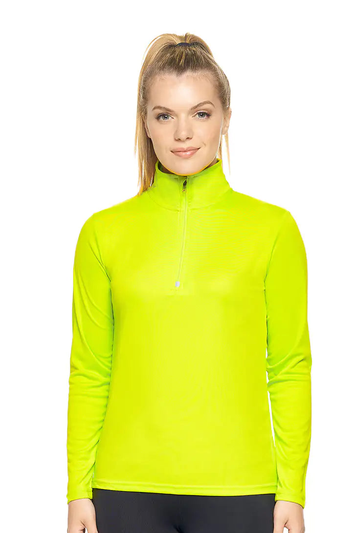 Camiseta de entrenamiento con cremallera de un cuarto Dri Max para mujer