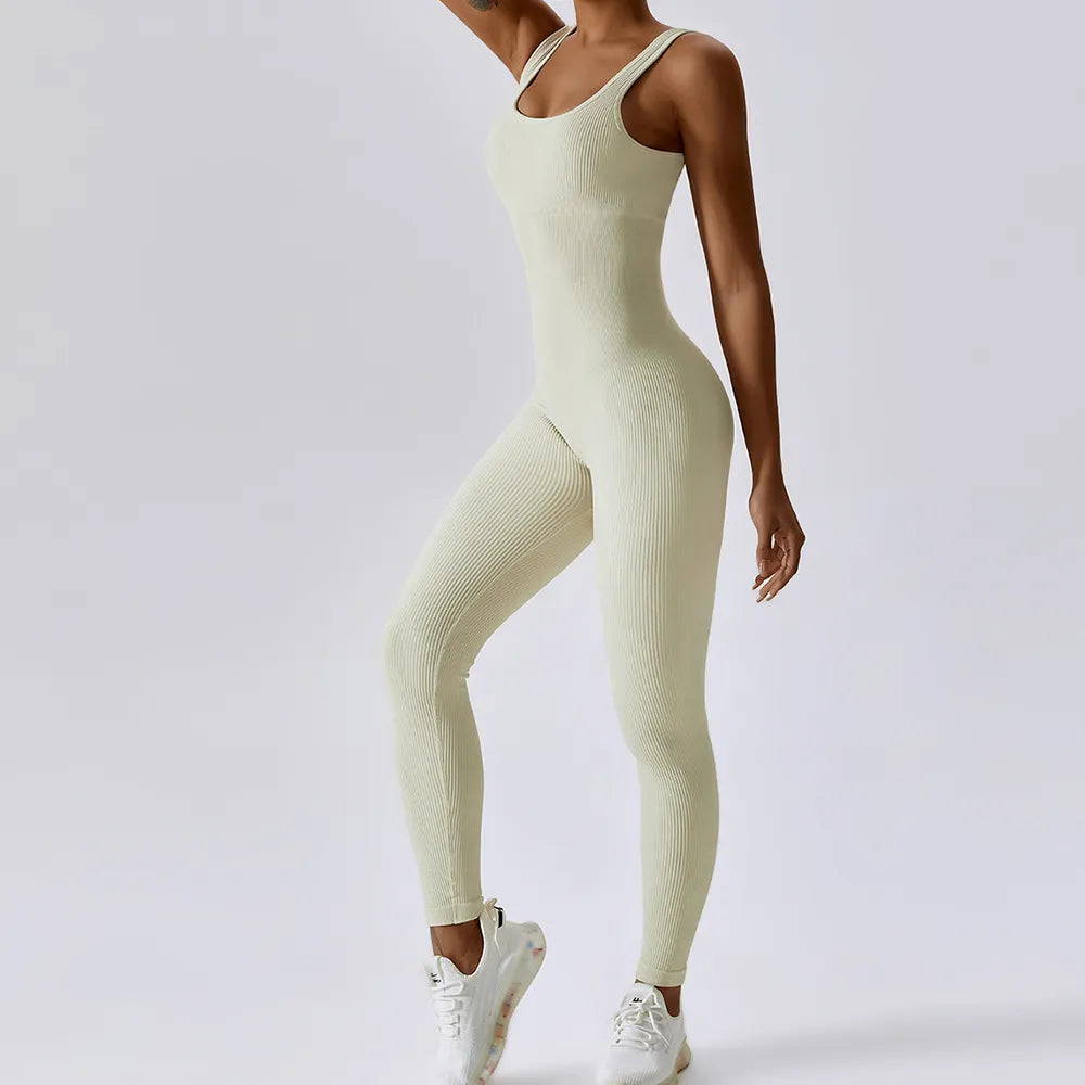 Traje de yoga de una pieza sin costuras