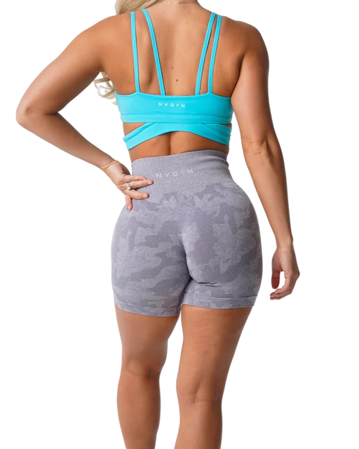 Pantalones cortos sin costuras de camuflaje para mujer