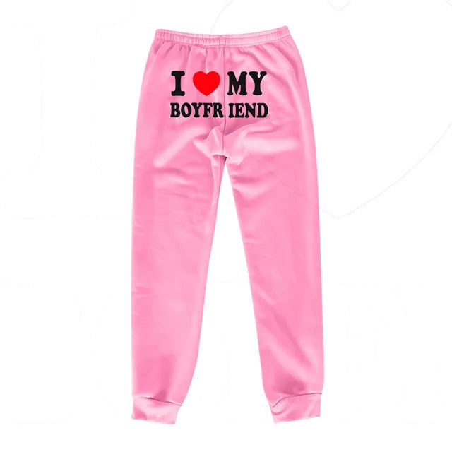 Printed " I Love my Boyfriend" Sweatpants