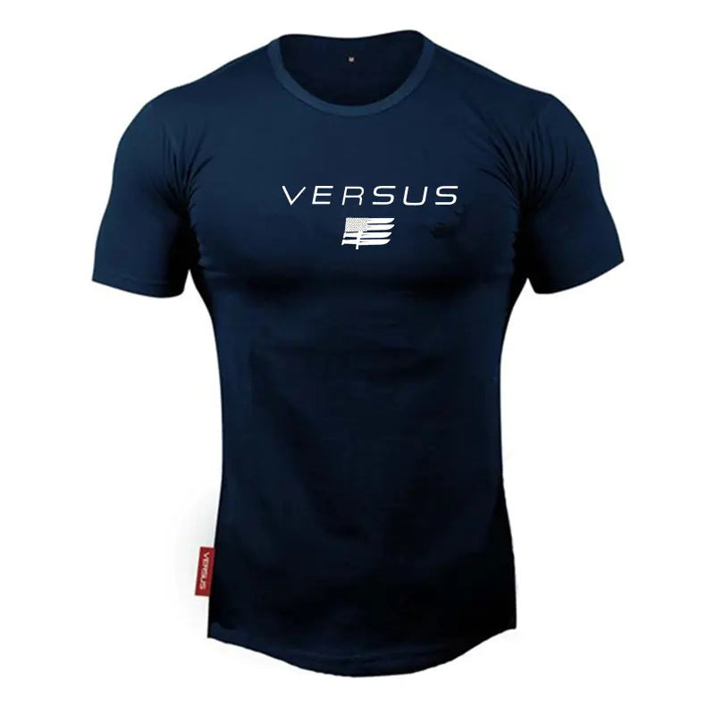 Men's Muscle Fitness T-Shirt - Casual Sports Round Neck