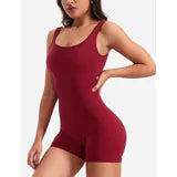 One Piece V Back Scrunch Butt Jumpsuit