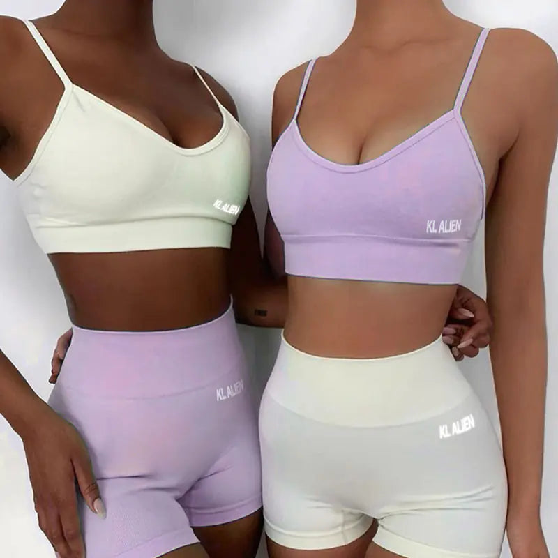 Summer Women's Reflective Sports Fitness Set
