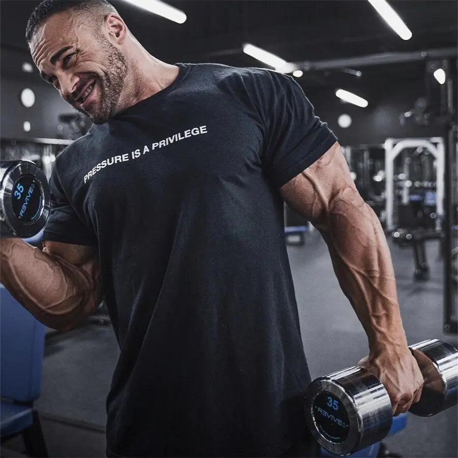 Camiseta deportiva de verano con estampado "Pressure" para hombre