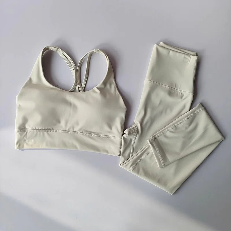 Premium Women's Yoga Set with Push-Up Sports Bra
