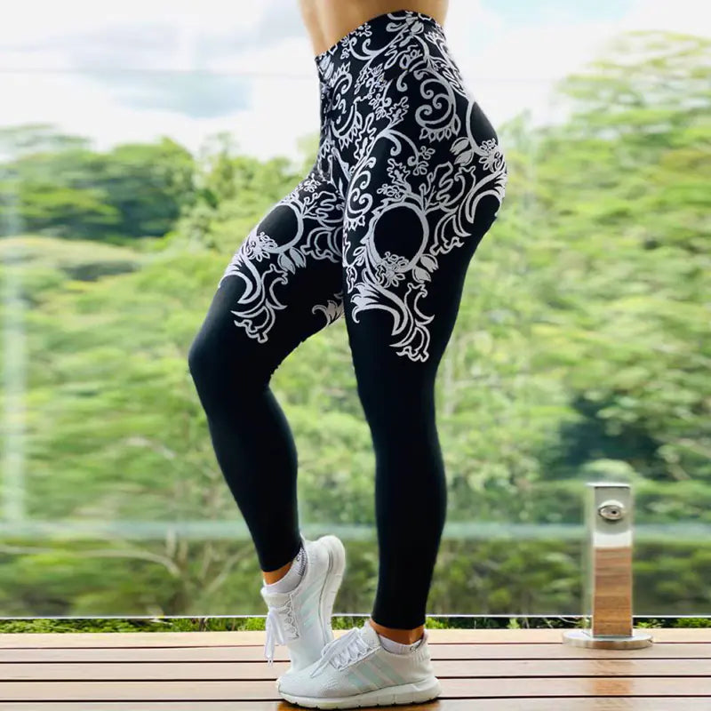 Printed Sports Leggings for Women - Stretch Yoga Pants