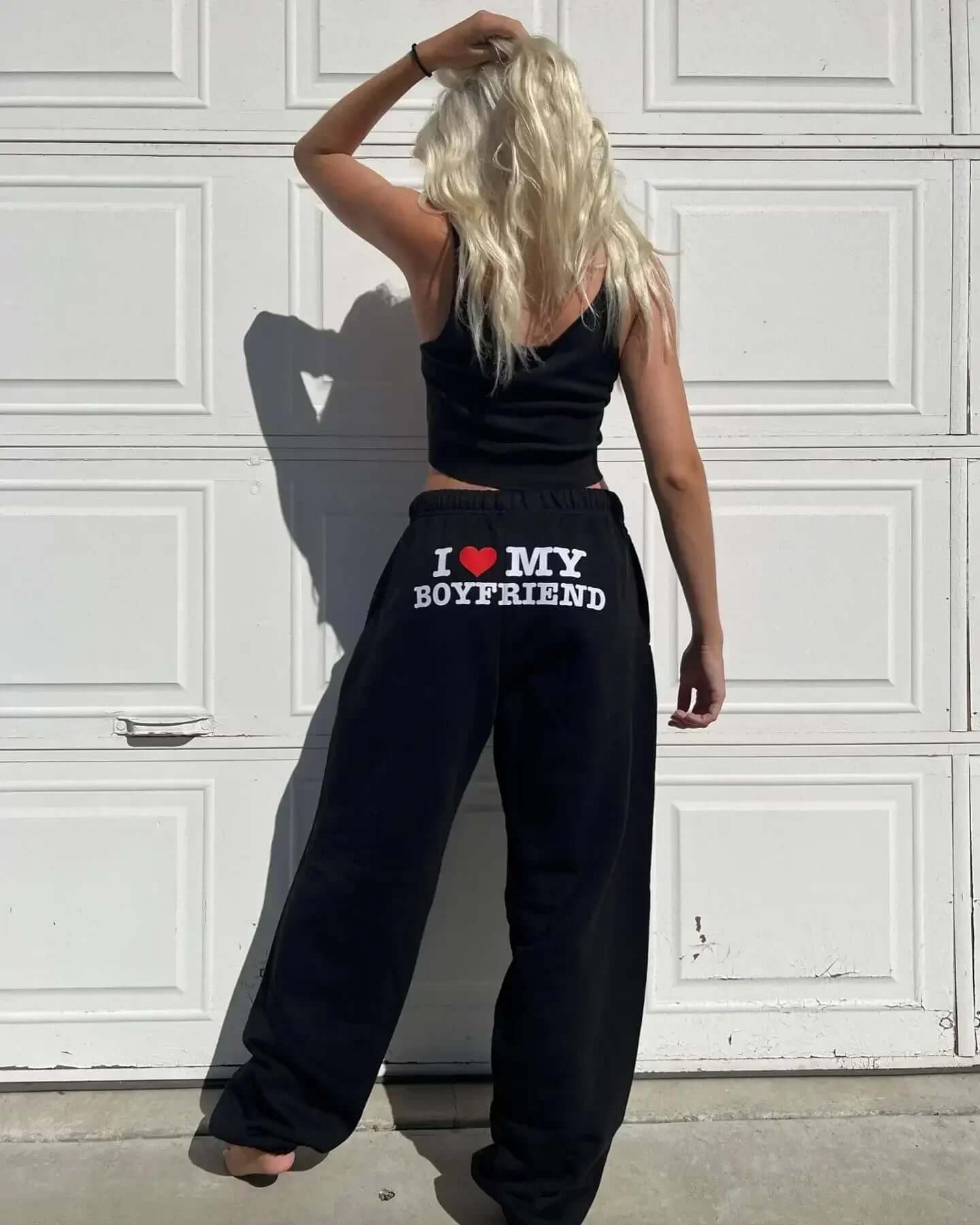 Printed " I Love my Boyfriend" Sweatpants