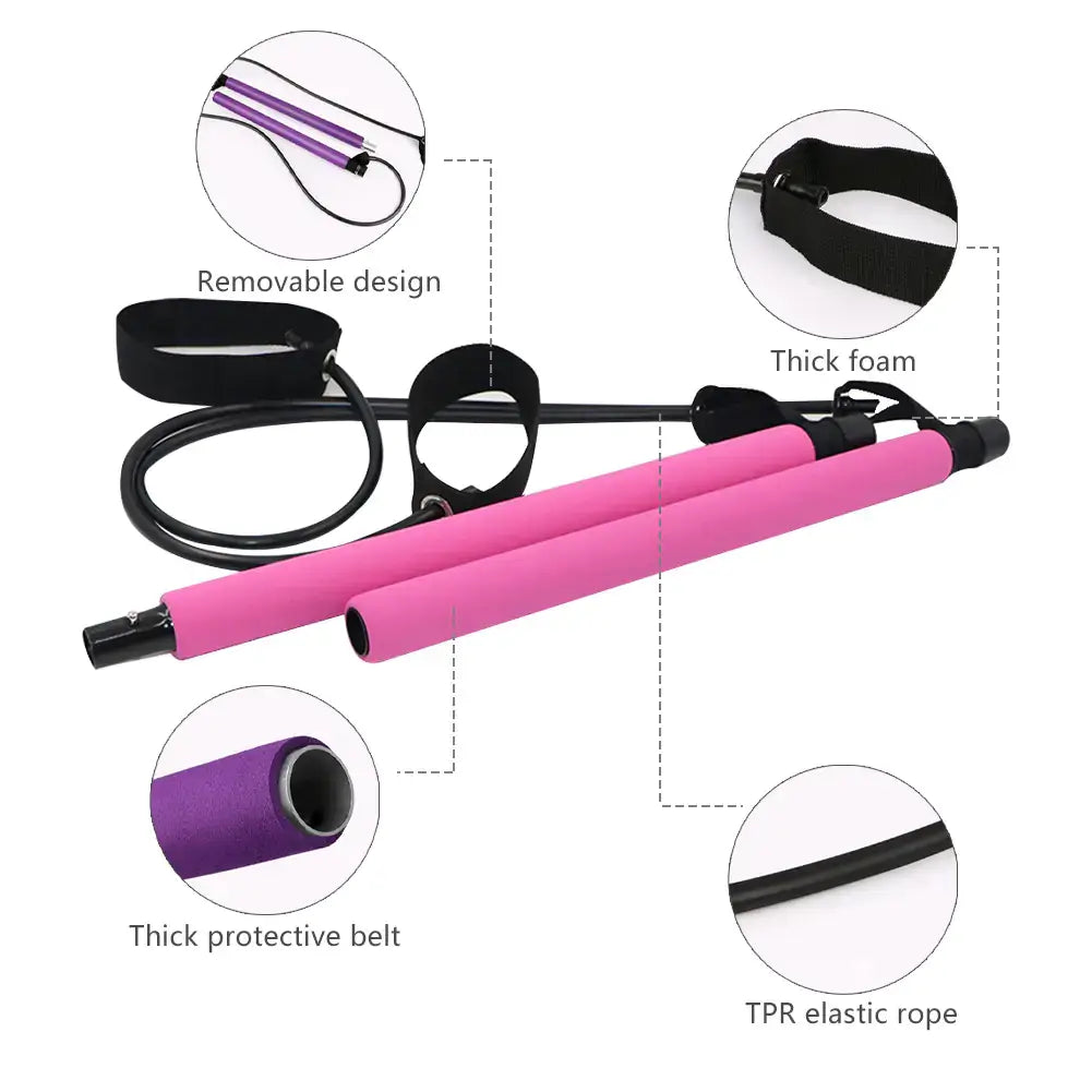 Illumino360 Fitness Yoga Pilates Bar Stick for Full Body Workout