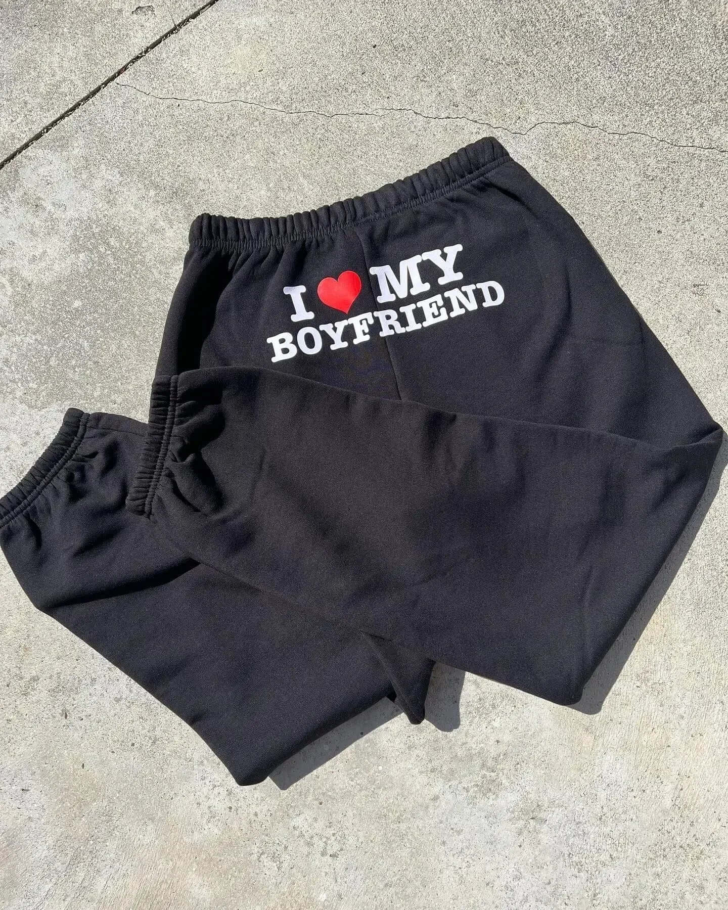Printed " I Love my Boyfriend" Sweatpants