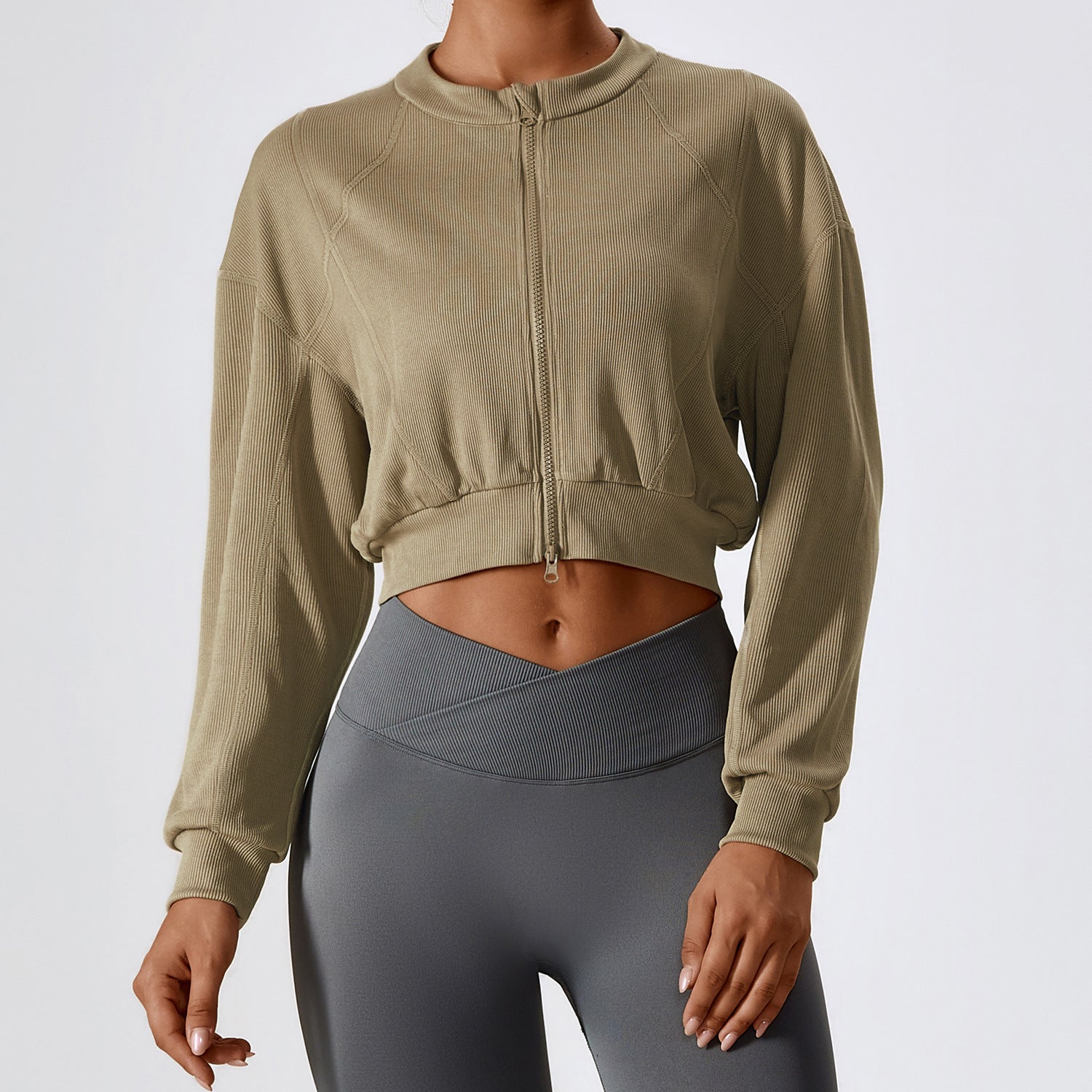 New Illumino360Fitness Double Zipper Loose Long Sleeve Sweatershirt