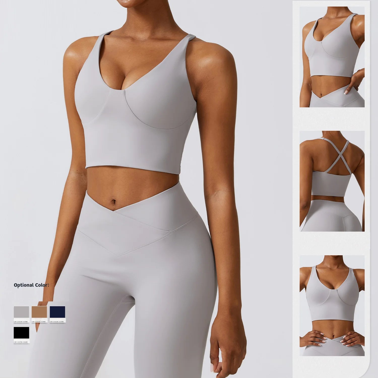 Shockproof Crossback Quick-drying Workout Clothes Running Sports Bra