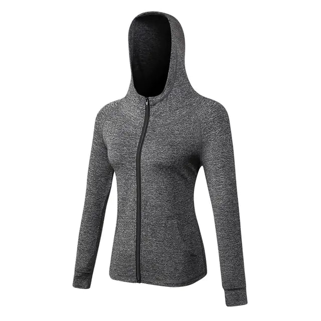 Women's Autumn Winter Fitness Jacket - Quick-Dry Hoodie