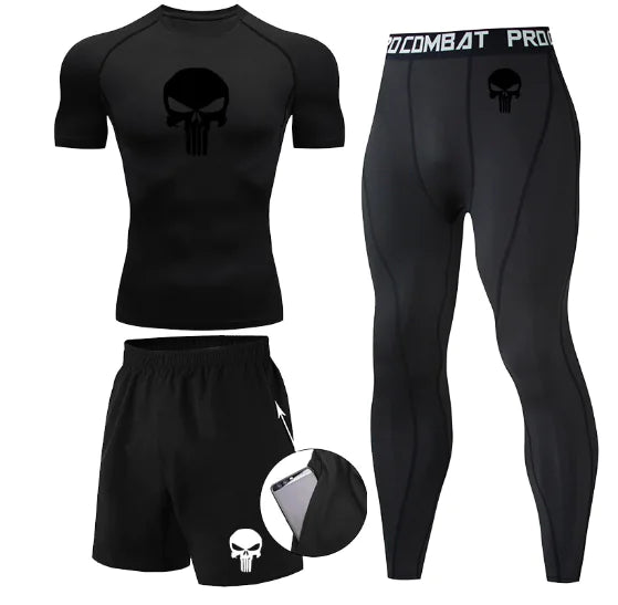 Forzza Compression Wear Set - Men's Skull Quick-Dry (One)