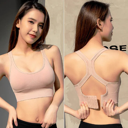 Adjustable Shockproof Sports Bra with Seamless Design