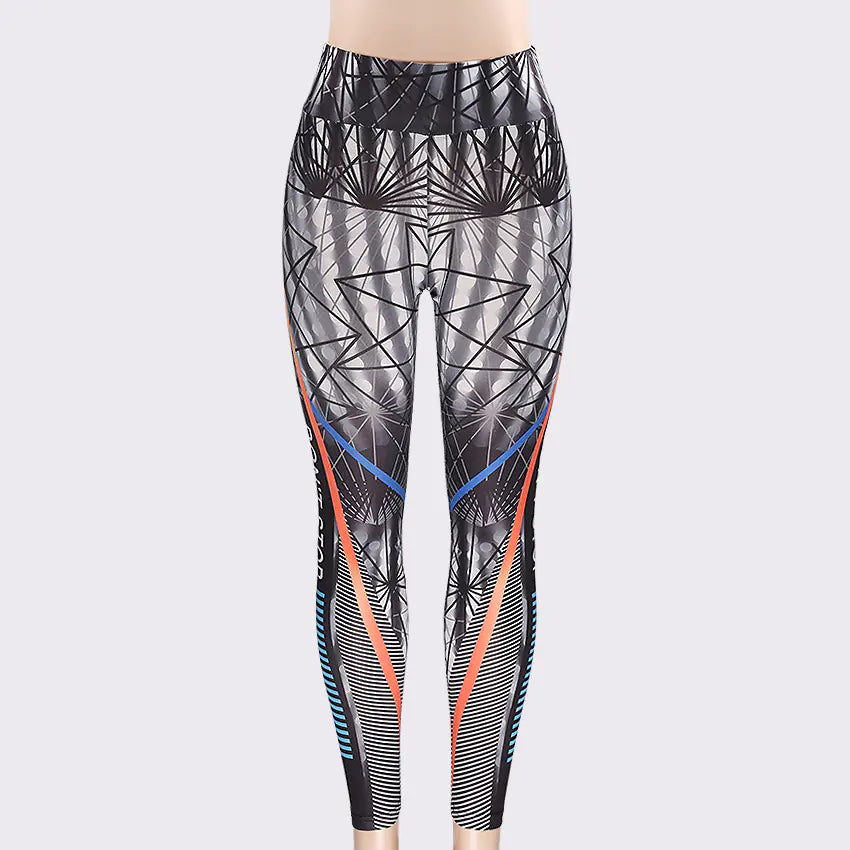 "Don't Stop Printed Yoga Pants - High Waist Leggings"
