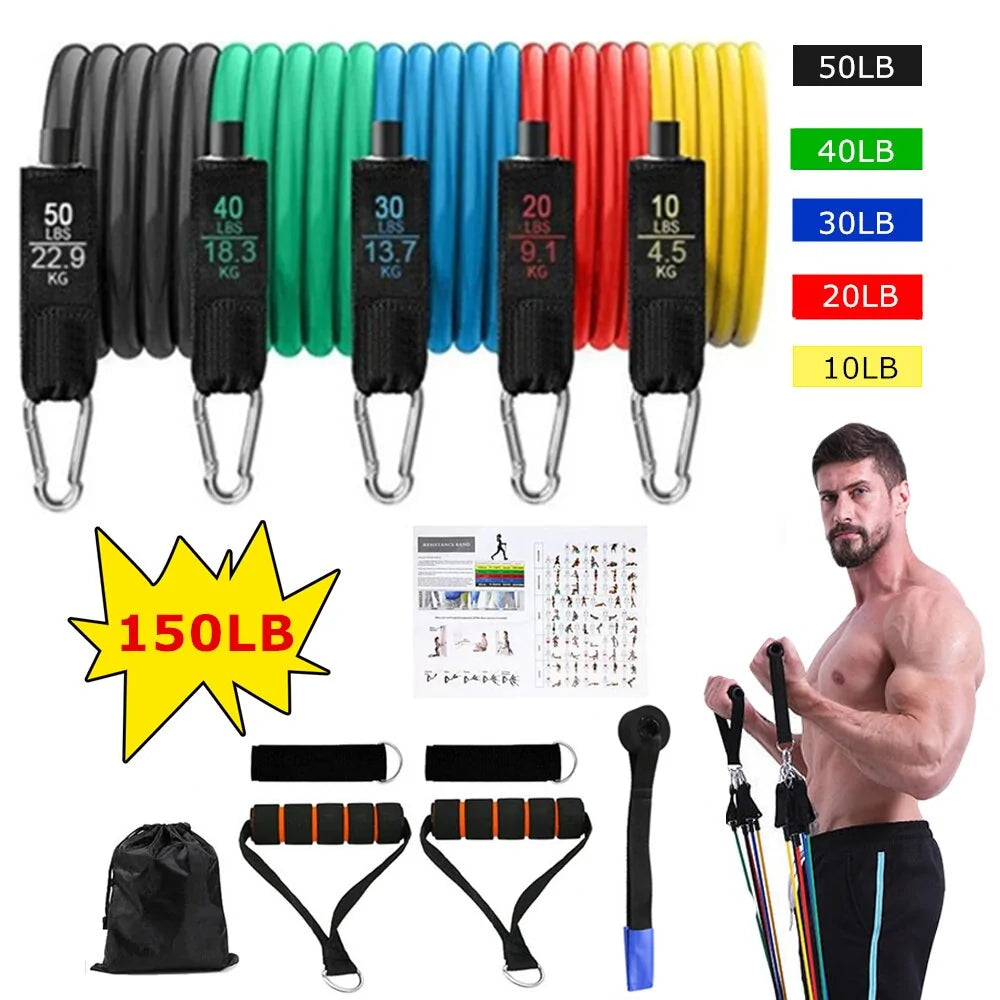 Illumino360 16PCS Resistance Band Set: Home Fitness Training