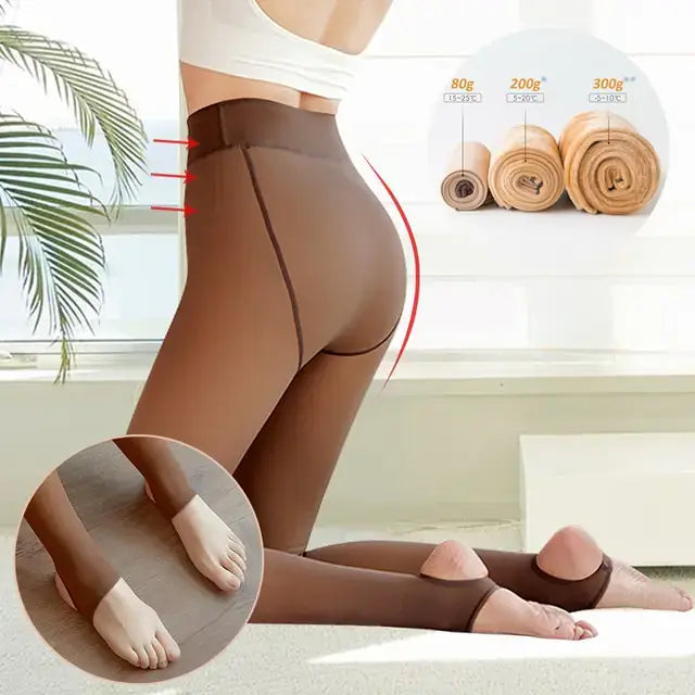 Fleece Lined Thermal Fake Pantyhose - illumino360.com