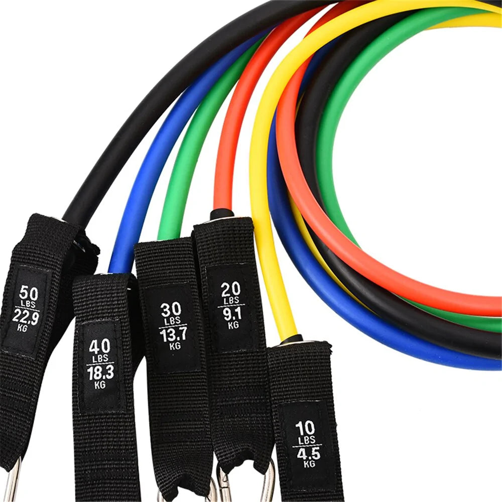 17-Piece Latex Resistance Bands Set