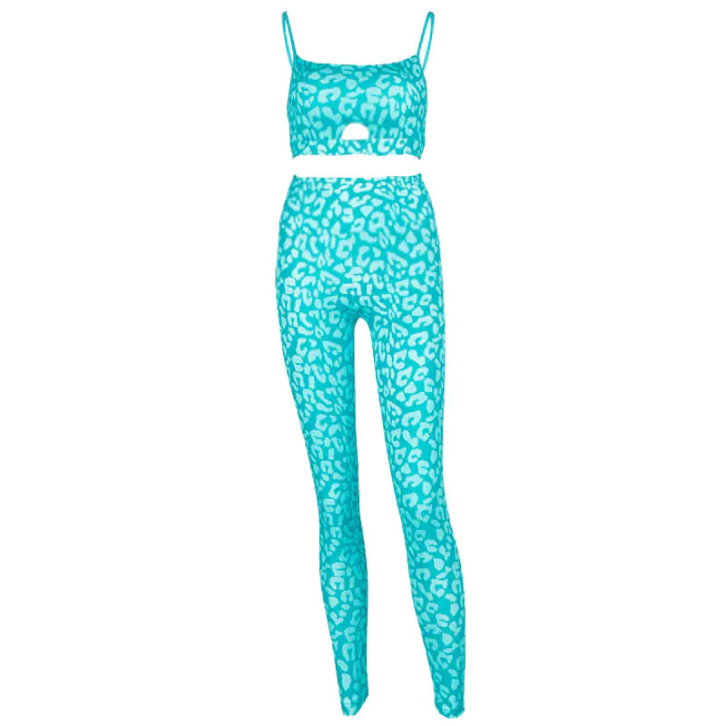 Printed Long Pants and Tank Yoga Set