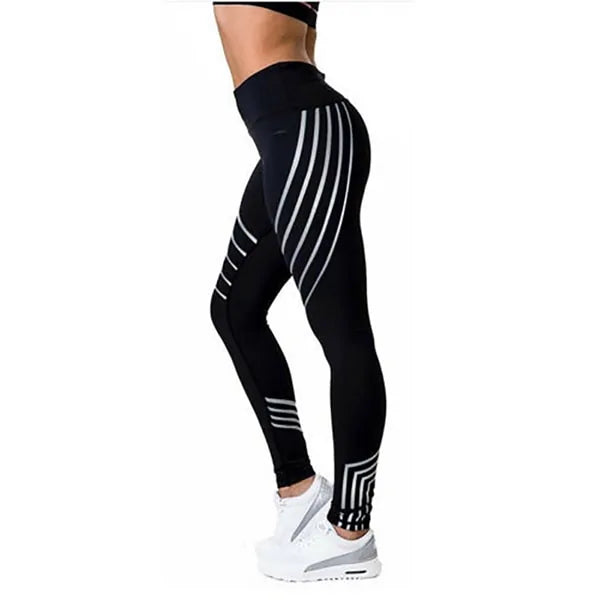 Fitness Leggings: High Elastic Shine Workout Pants