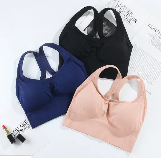 Adjustable Shockproof Sports Bra with Seamless Design