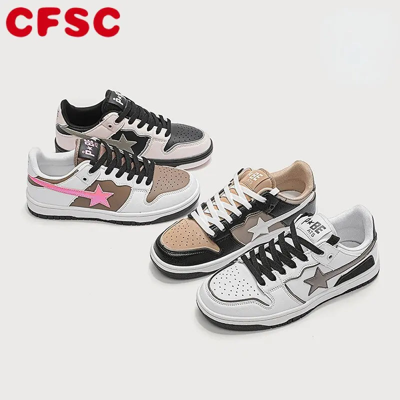 Y2K Women's Classic Sneakers Multicolor Retro Star Skateboard