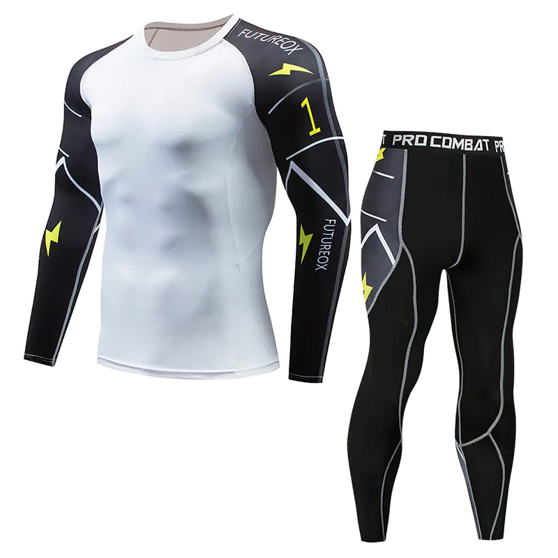 Men's Long Sleeve Workout Set with Quick-Dry Fabric