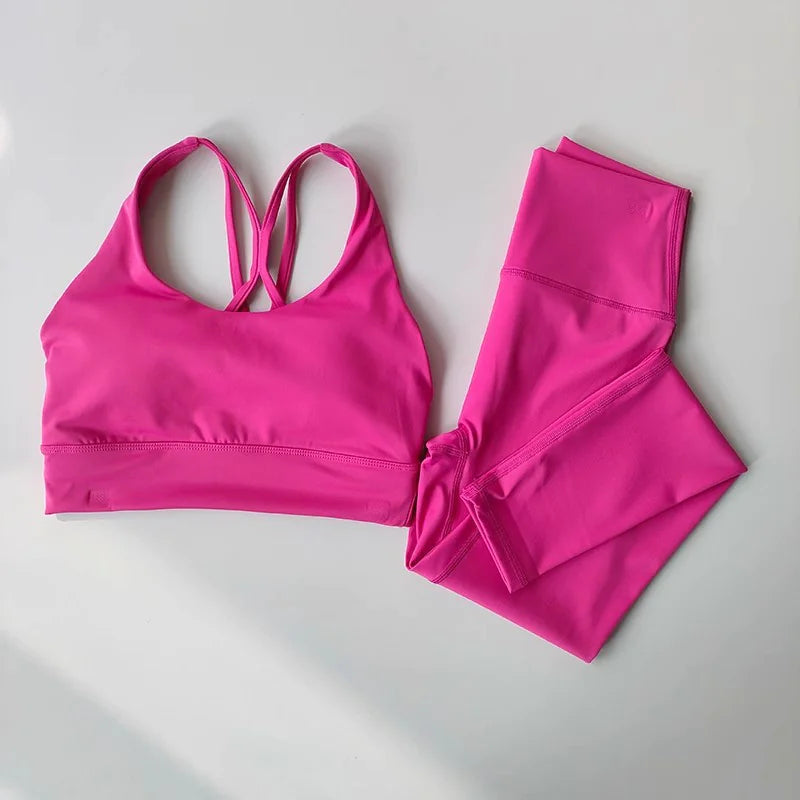 New Illumino360Fitness Premium Women's Yoga Set with Push-Up Sports Bra