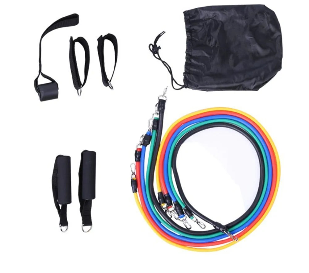 17-Piece Latex Resistance Bands Set