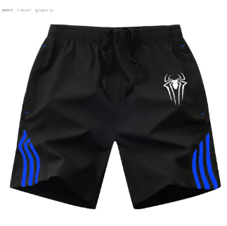 Men's Web-Slinging Athletic Shorts with Three Stripes