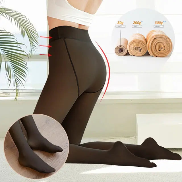 Fleece Lined Thermal Fake Pantyhose - illumino360.com