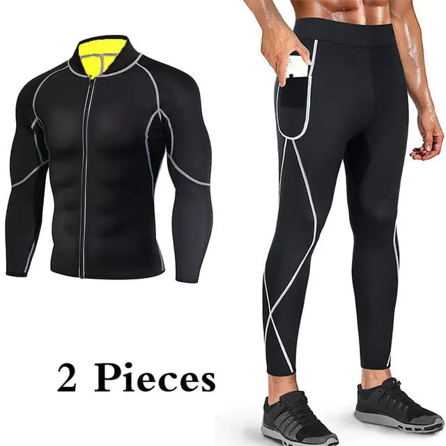 Men's Yoga Sauna Fitness Running Sports Suit
